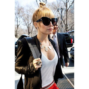 House of Harlow 1960 - 14KT Gold-Plated Khaki Leather Five Stations Necklace as seen on Nicole Richie & Kim Kardashian