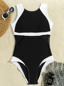 Black & White Mesh Swimsuit