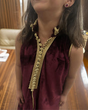 SHD X DARK DIVA - Kids suede Vest under velvet Sleeveless Kaftan