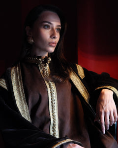 SHD X DARK DIVA - The Velvet Kuwaiti Royal Bisht in Burnt-Wood