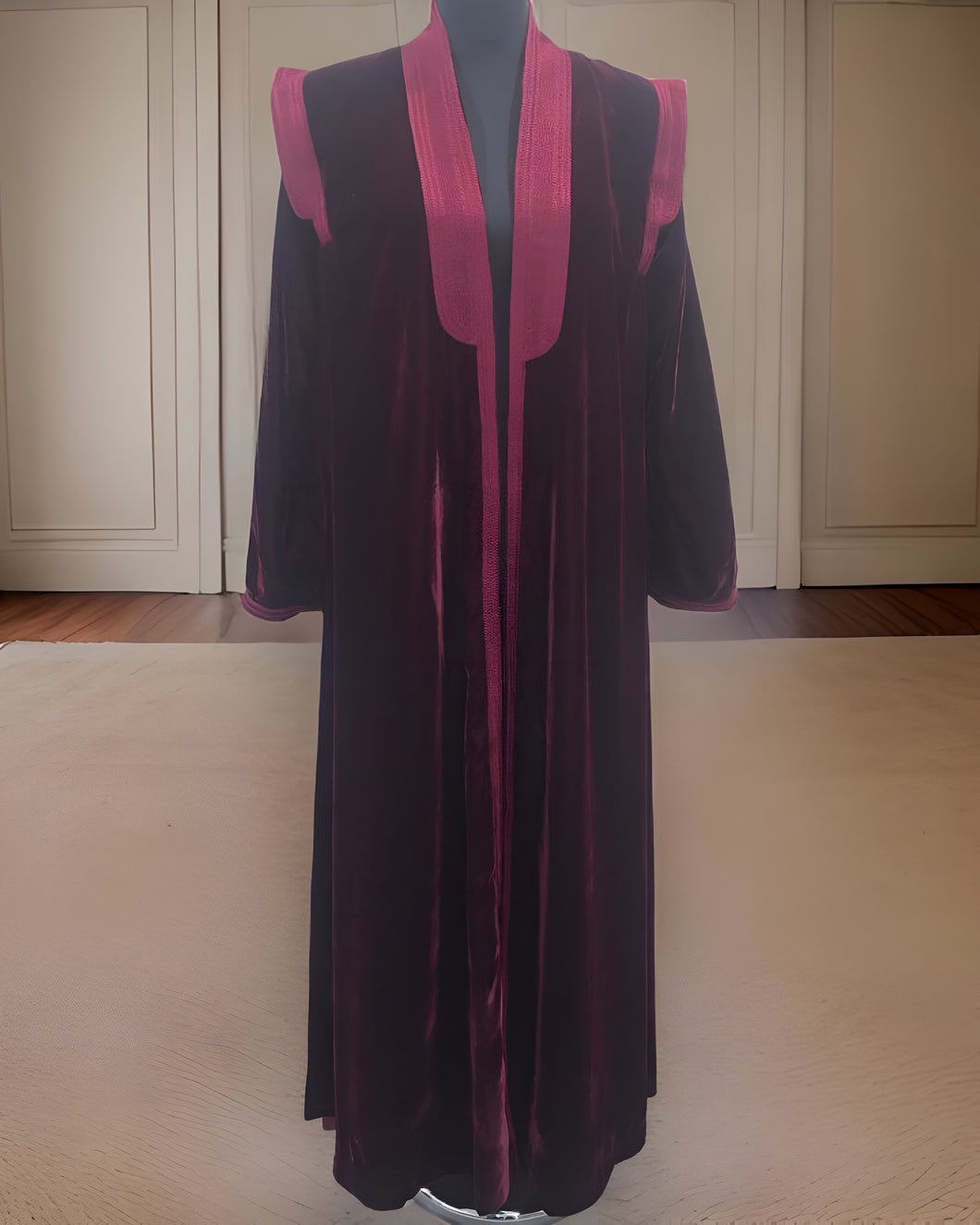 SHD X DARK DIVA - The Velvet Kuwaiti Royal Maroon on Maroon Bisht