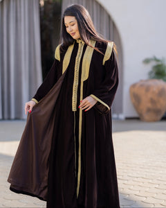 SHD X DARK DIVA - The Velvet Kuwaiti Royal Bisht in Burnt-Wood