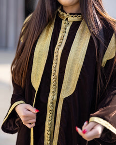 SHD X DARK DIVA - The Velvet Kuwaiti Royal Bisht in Burnt-Wood