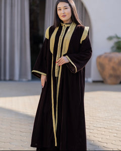 SHD X DARK DIVA - The Velvet Kuwaiti Royal Bisht in Burnt-Wood