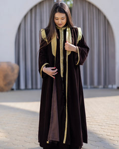 SHD X DARK DIVA - The Velvet Kuwaiti Royal Bisht in Burnt-Wood