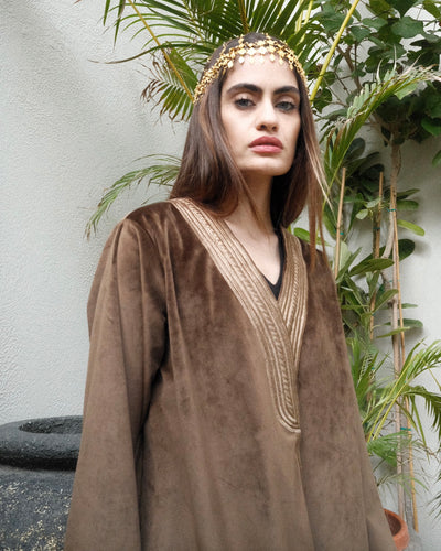 SHD X DARK DIVA - The Elite Suede Mocha Bisht