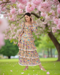 PITUSA - Layered Boho Skirt with Puffy Top