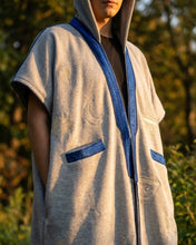SHD X DARK DIVA - The Sahara Hoodie Bisht in Grey/Navy