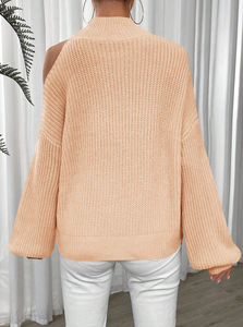 Dustyrose Dropped One-Shoulder Sweater