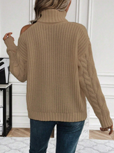 The Khaki Dropped One-Shoulder Sweater