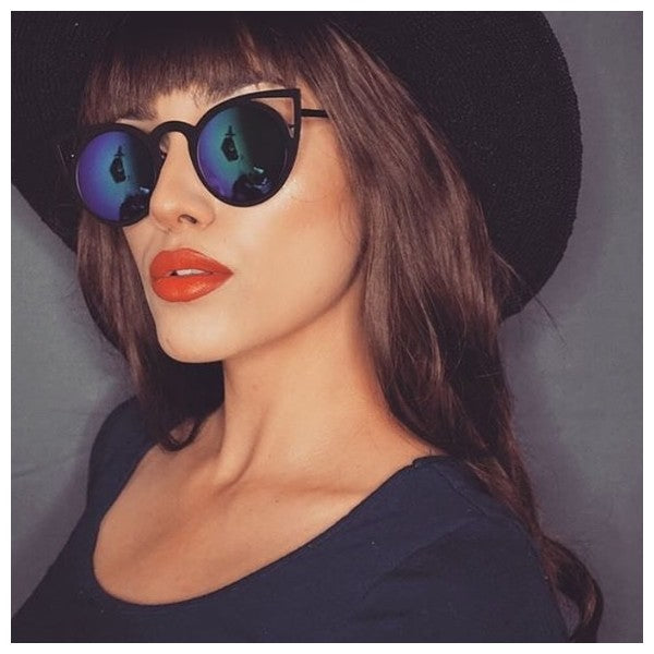 Quay Eyeware Australia Invader Sunglasses in Black/Blue Mirror