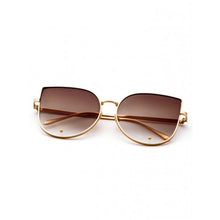 Gold Frame Brown Cat Eye Sunglasses