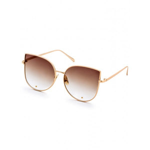 Gold Frame Brown Cat Eye Sunglasses