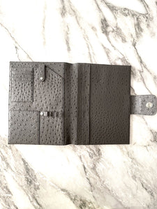 Ostrich Leather Grey Business Folder