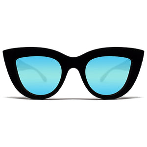 Quay Eyeware Australia - KITTI Sunglasses in Black / Blue Mirror