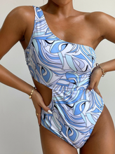 Blue Waves One Shoulder One-Piece Swimsuit