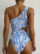 Blue Waves One Shoulder One-Piece Swimsuit