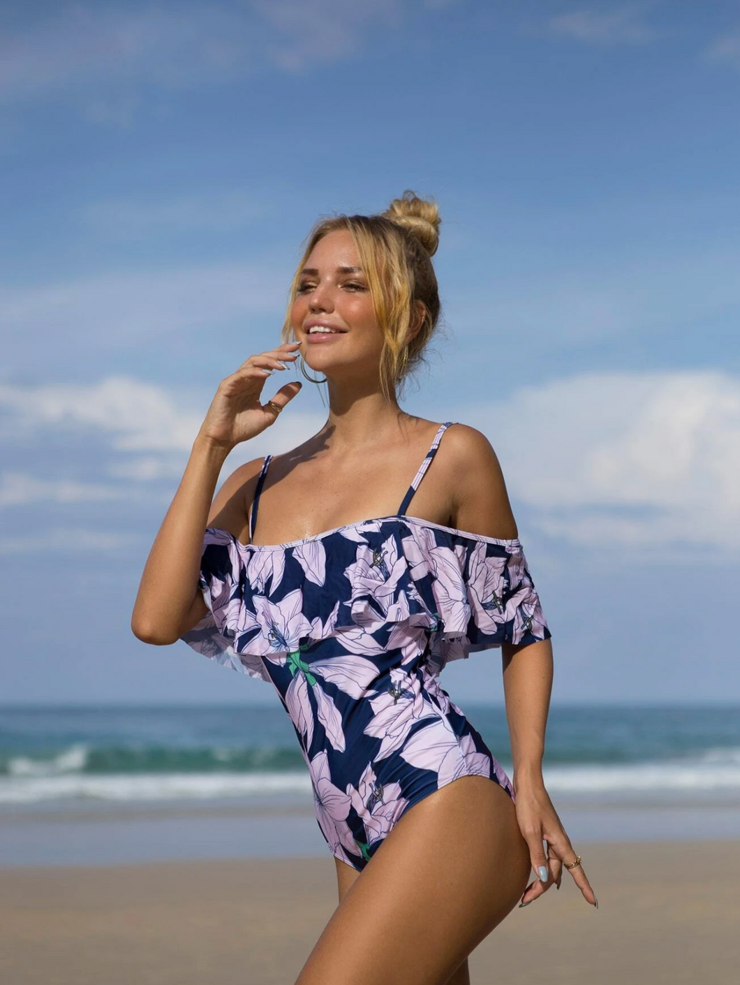 Floral Ruffle One-Piece Swimsuit