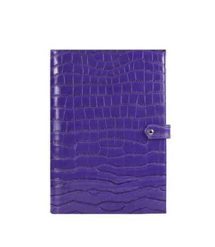 Crocodile Leather Purple Business Folder