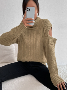 The Cropped Cut Out Shoulder Sweater